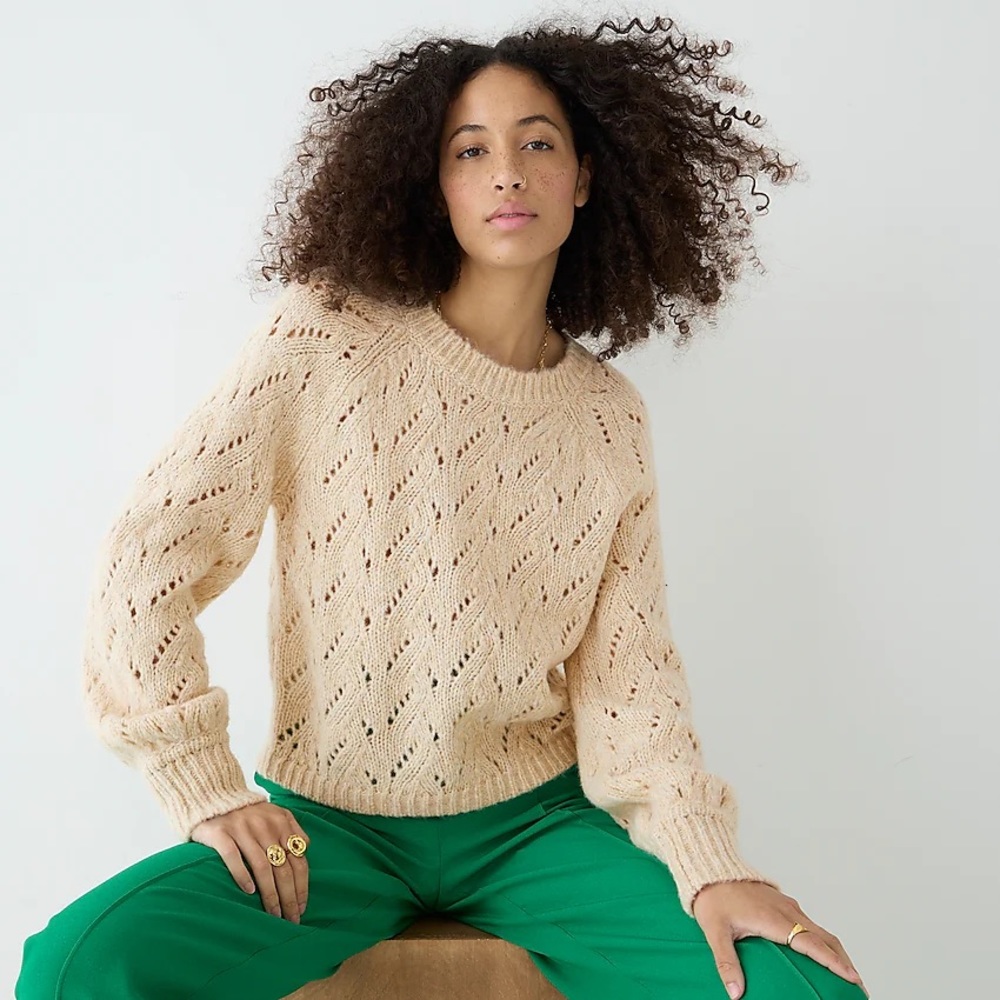 J. CREW Pointelle Crewneck Sweater RESERVED